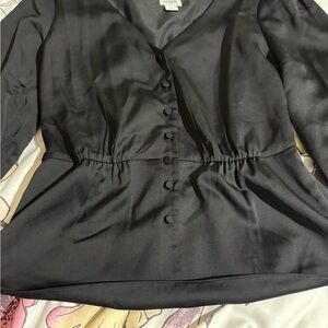 J. Crew Black Button-Down Dress